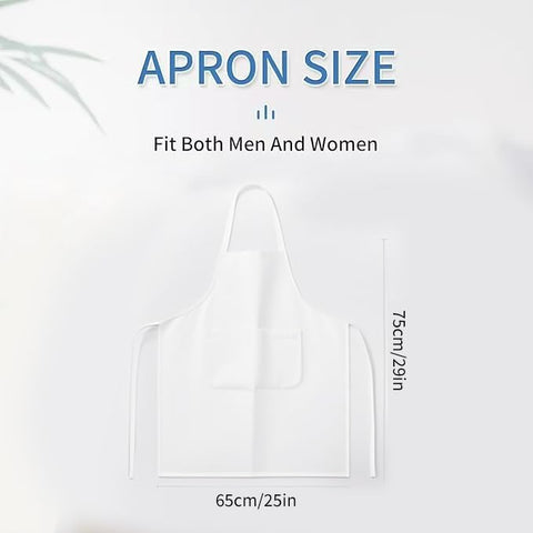 Nymmoata white apron with extra-long ties for a universal fit.