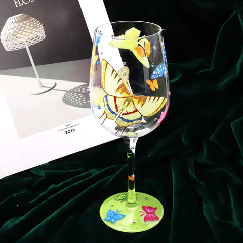 NymphFable colorful butterflies glass brightens parties and toasts.