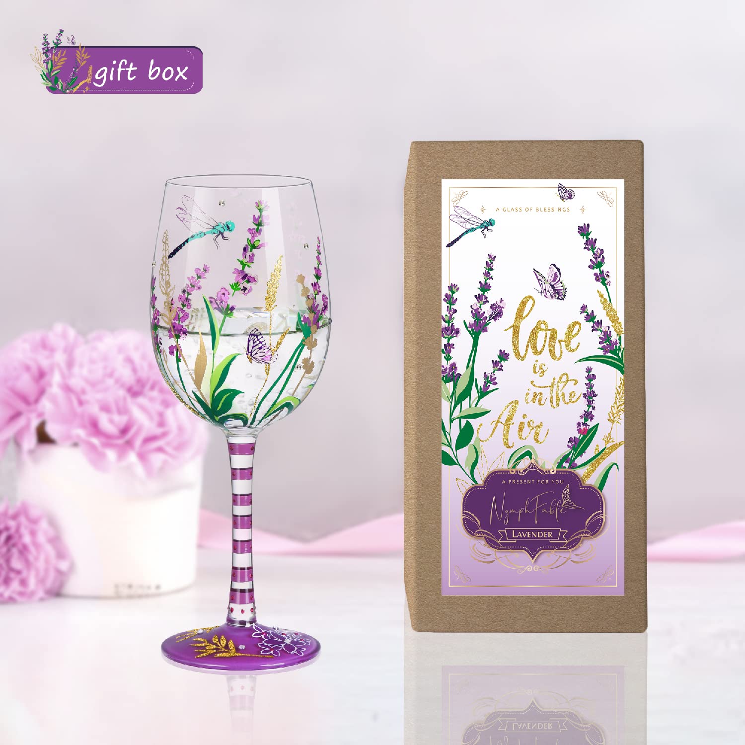 NymphFable crystal glass wine glass highlighting refined craftsmanship.