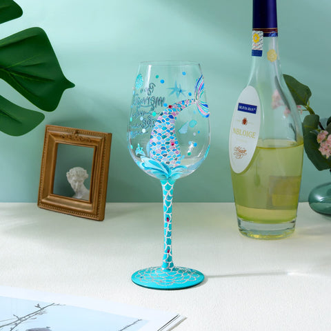 NymphFable glass shown with wine and cocktails for varied uses.