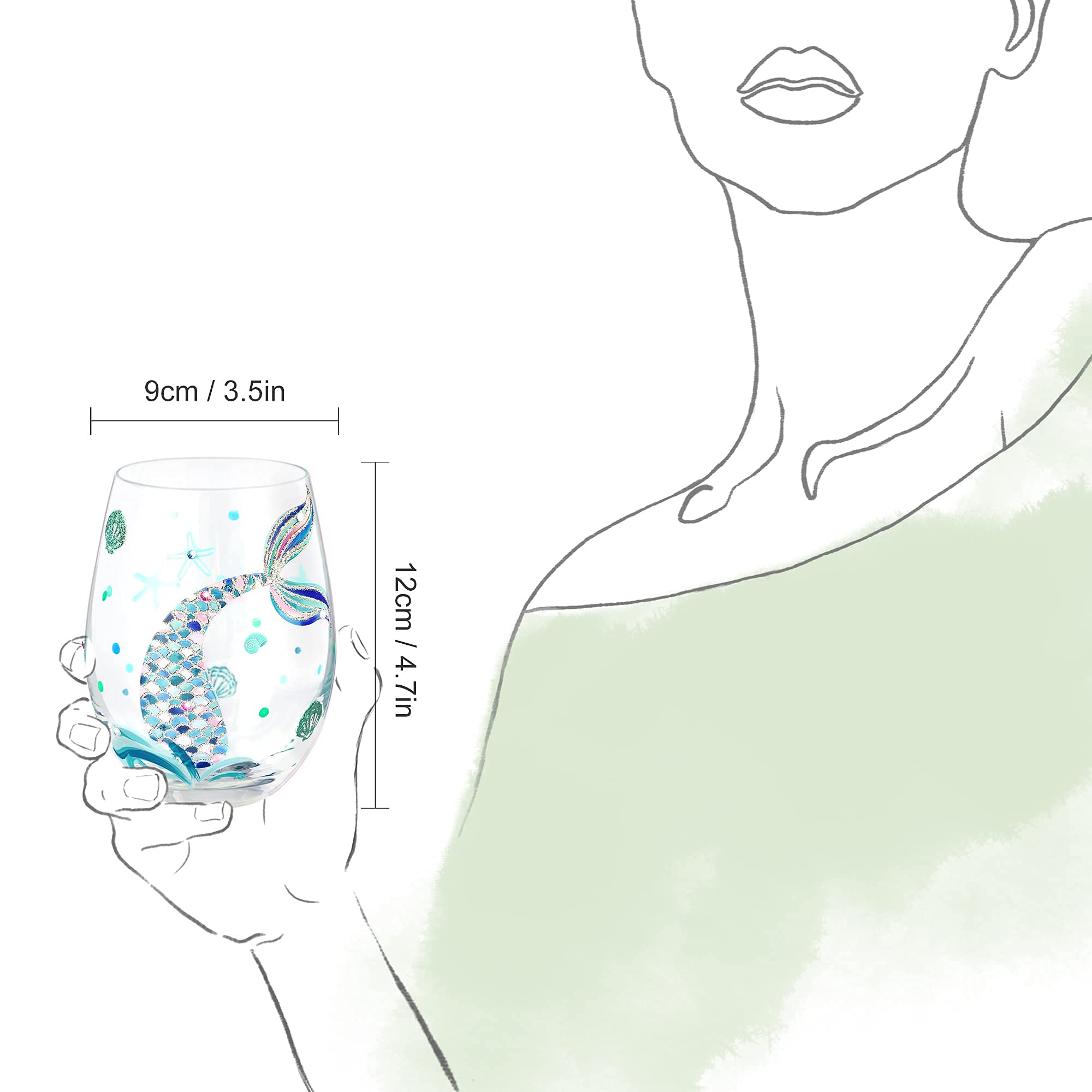 NymphFable mermaid stemless glass care guidance for best results