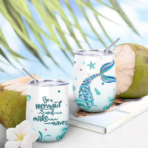 NymphFable stainless steel tumbler with lid and straw reduces spills during travel