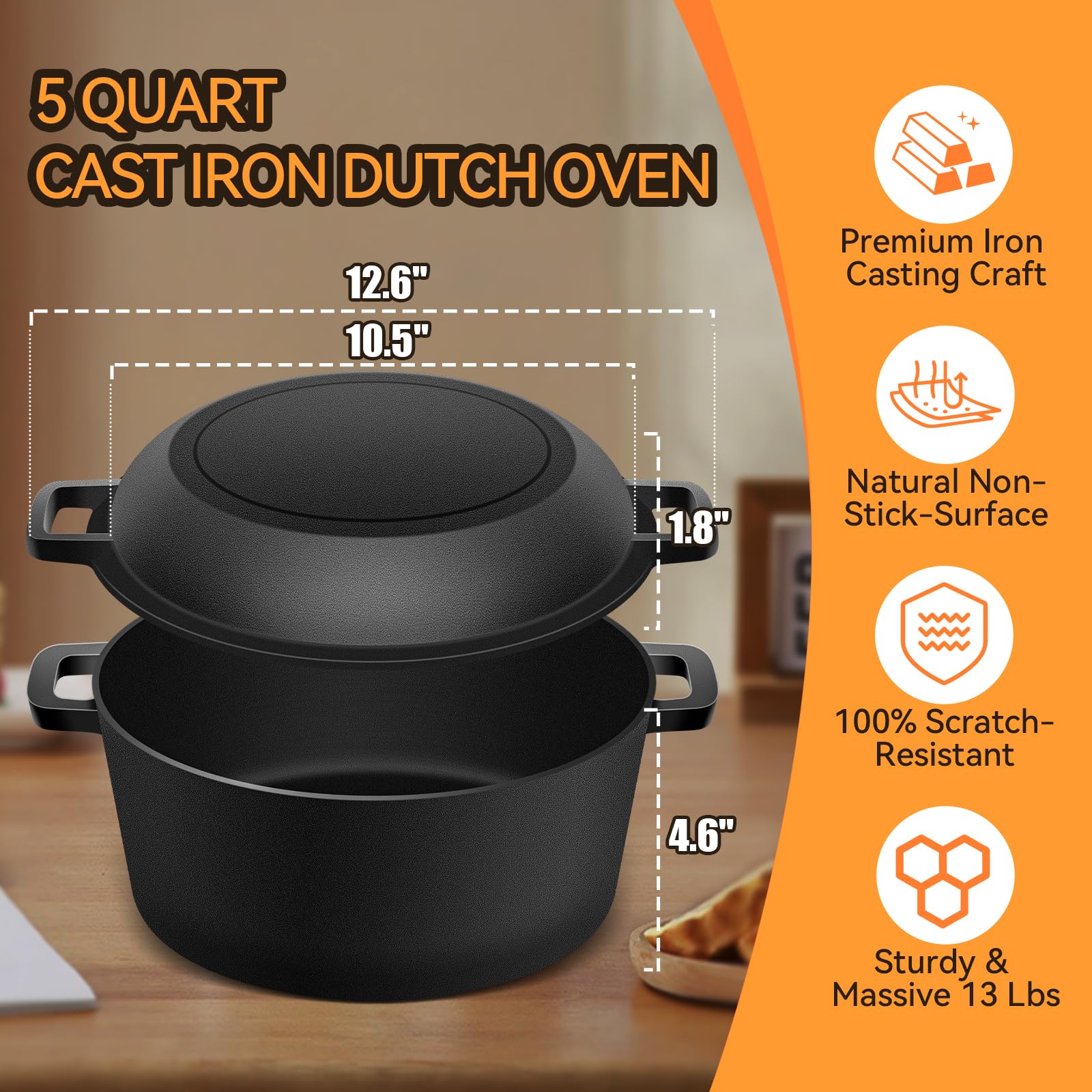 NZQXJXZ lid converts to skillet for versatile cooking with cast iron.