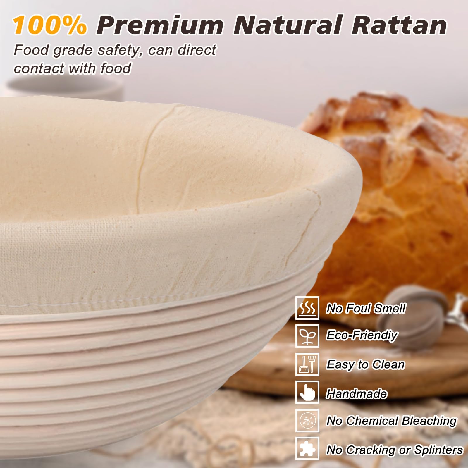 NZQXJXZ linen liner cloth for easy cleaning and dough protection.