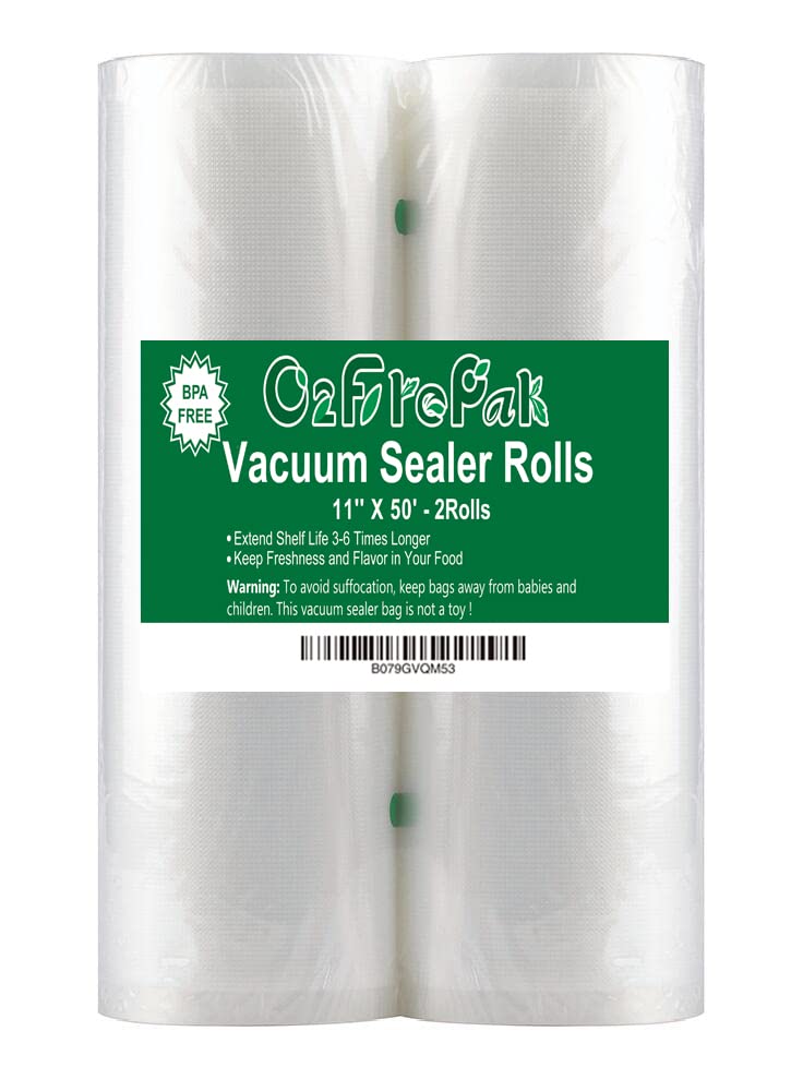 O2frepak 11x50 bag roll 2-pack for versatile storage and sealing.