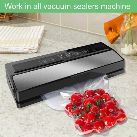 O2frepak heavy-duty vacuum bags with embossed channels maximize suction and seal.