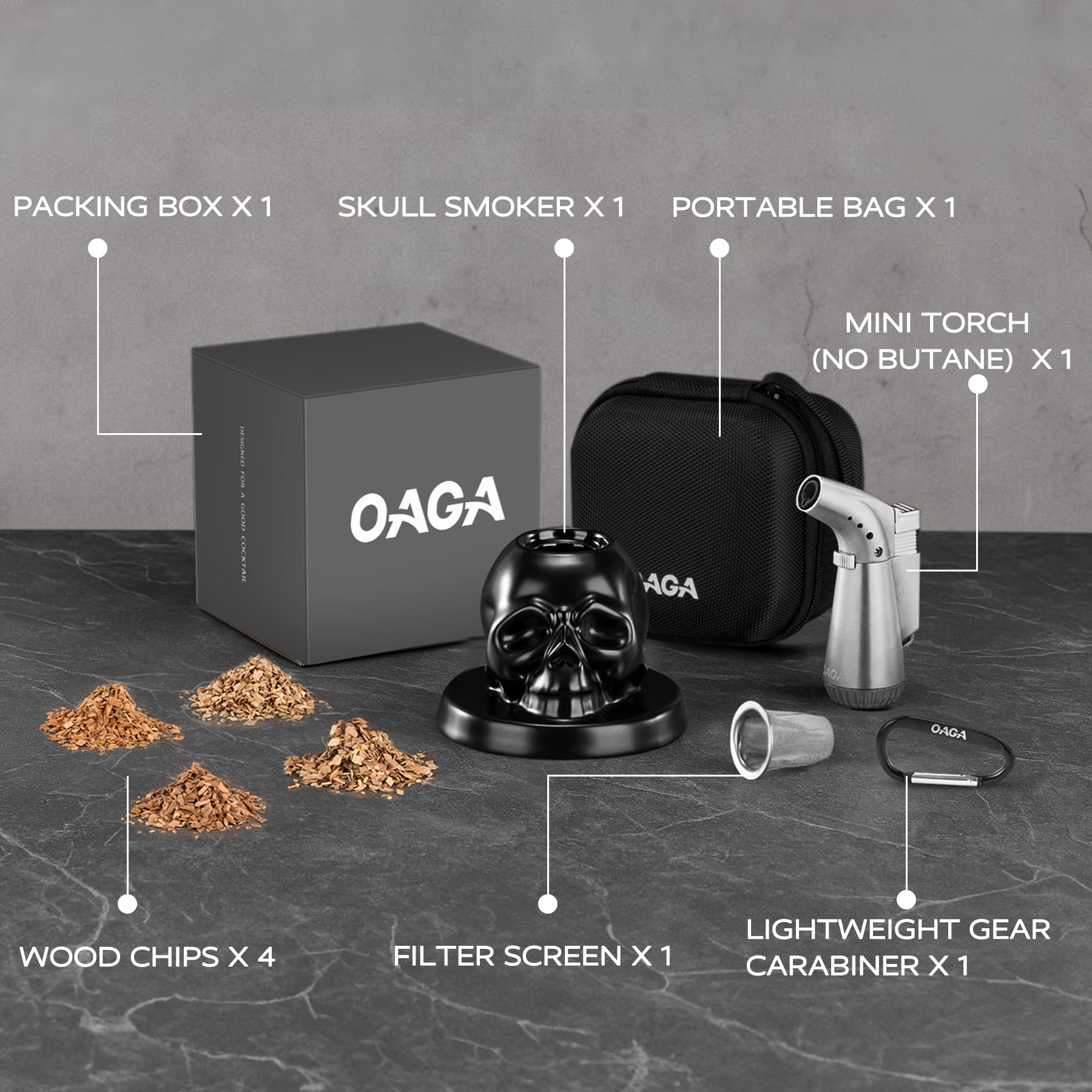 OAGA mini torch provides windproof flame for steady chip ignition