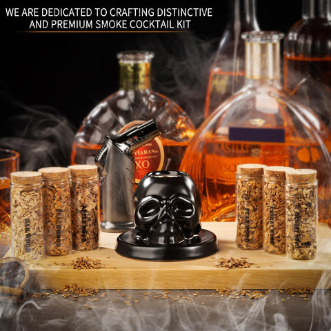 OAGA whiskey smoker kit dual flame lighter for safe at home smoking and infusion.