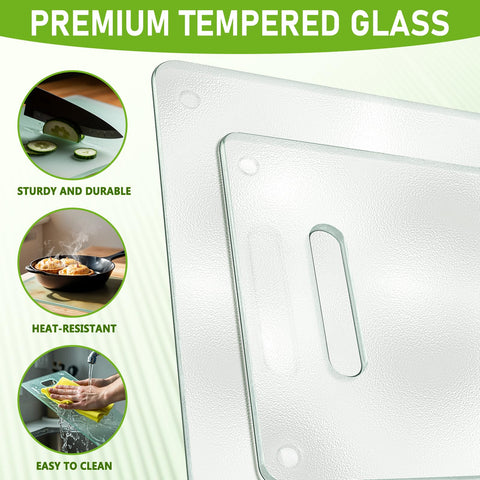 OAKJAR glass cutting board non slip surface keeps items in place