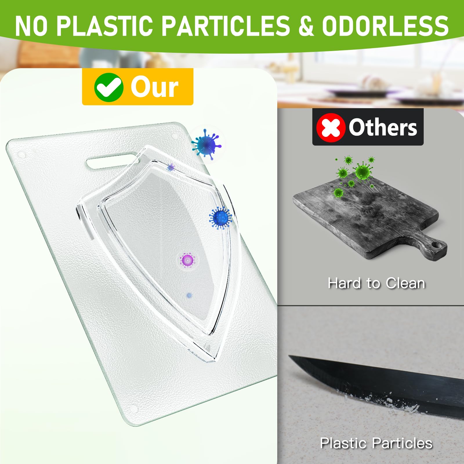 OAKJAR tempered glass cutting board heat resistant and durable