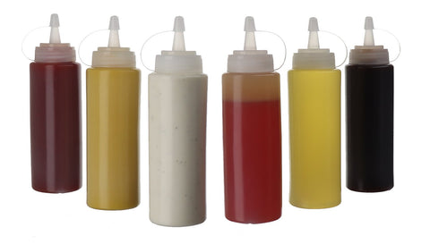 Oaklyn squeeze bottles ideal for BBQ sauce and dressings.