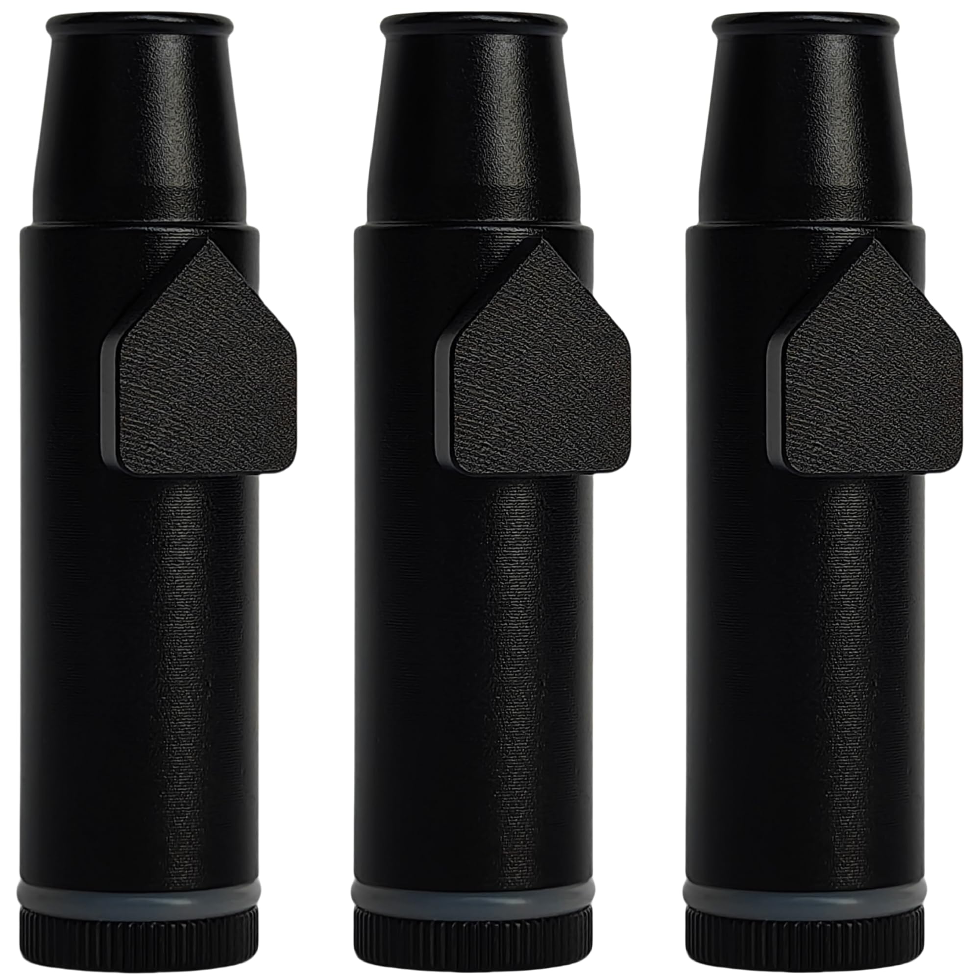 OakMsOik metal leak-proof bottle in black for three-pack travel seasoning storage.