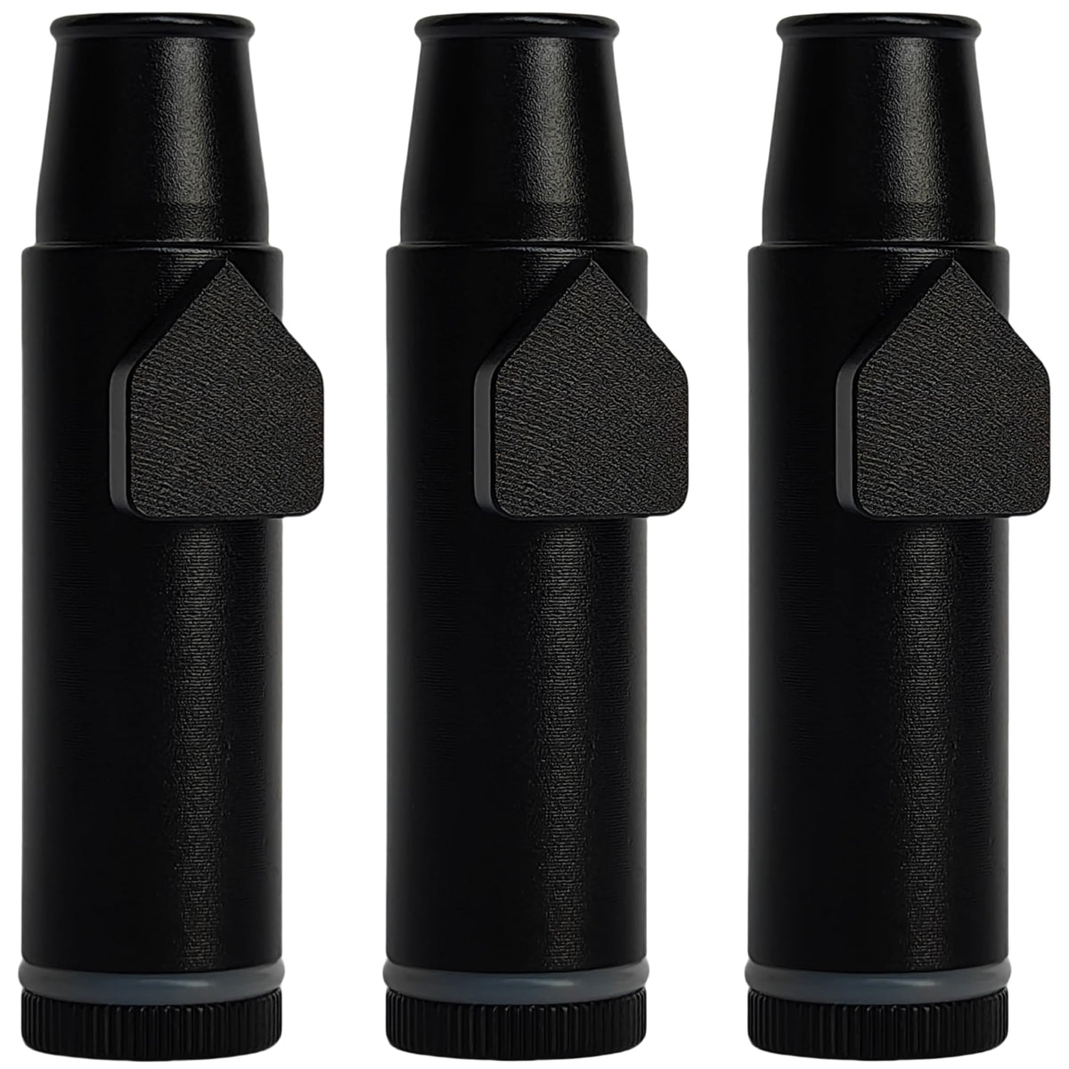 OakMsOik metal leak-proof bottle in black for three-pack travel seasoning storage.