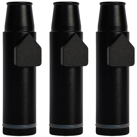 OakMsOik metal leak-proof bottle in black for three-pack travel seasoning storage.