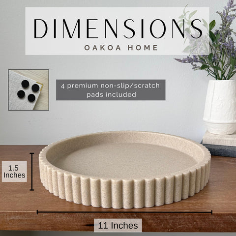 OAKOA round living-room tray keeps essentials organized while adding style.