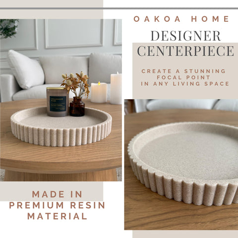OAKOA durable resin tray doubles as a stylish kitchen island serving surface.