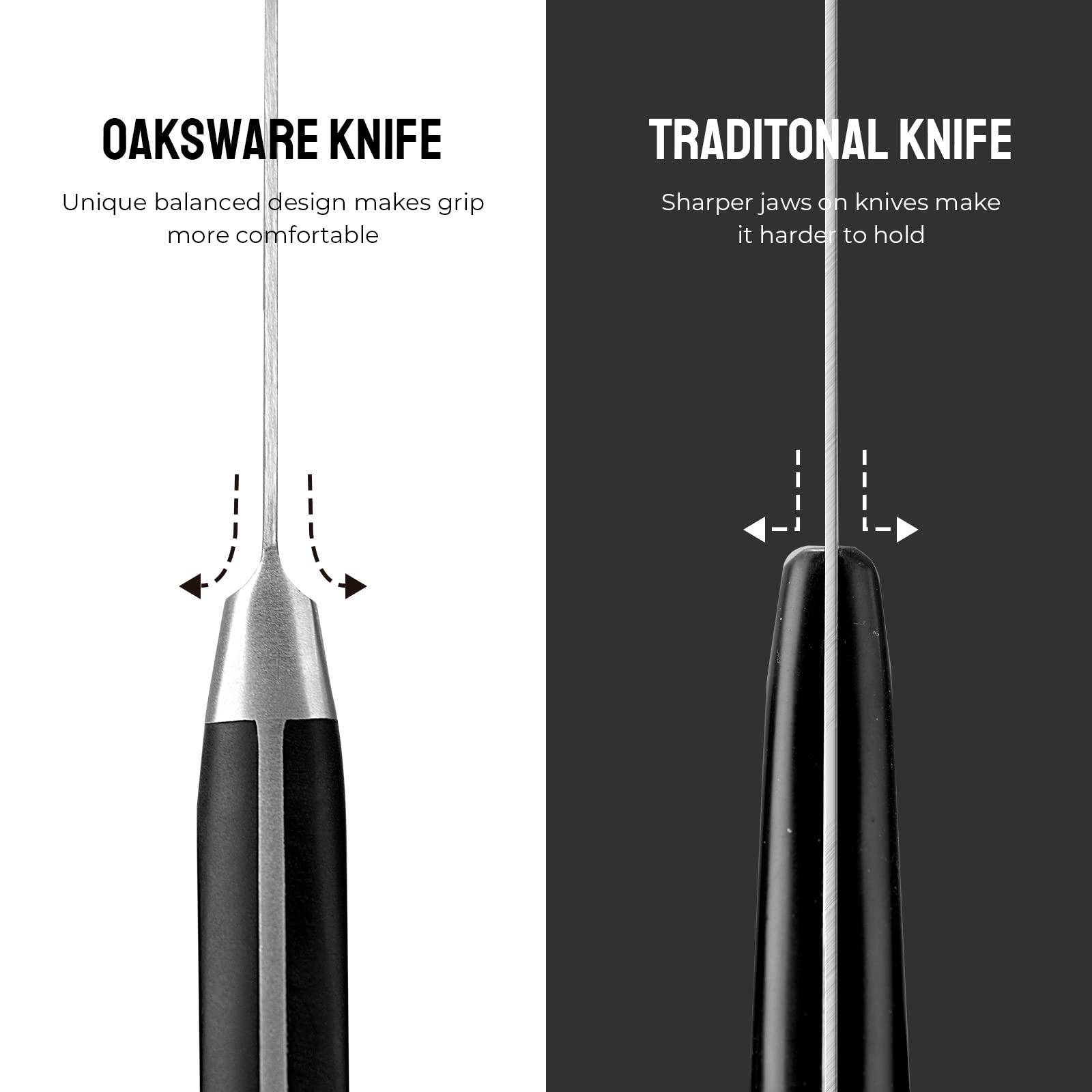 OAKSWARE cleaver after-use care demonstrating easy maintenance steps