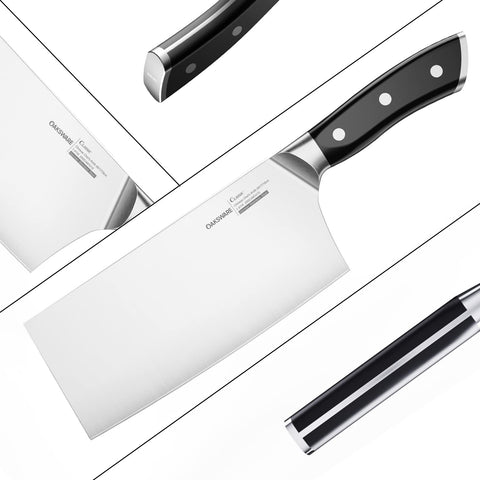 OAKSWARE cleaver in action for meat chopping and mincing tasks