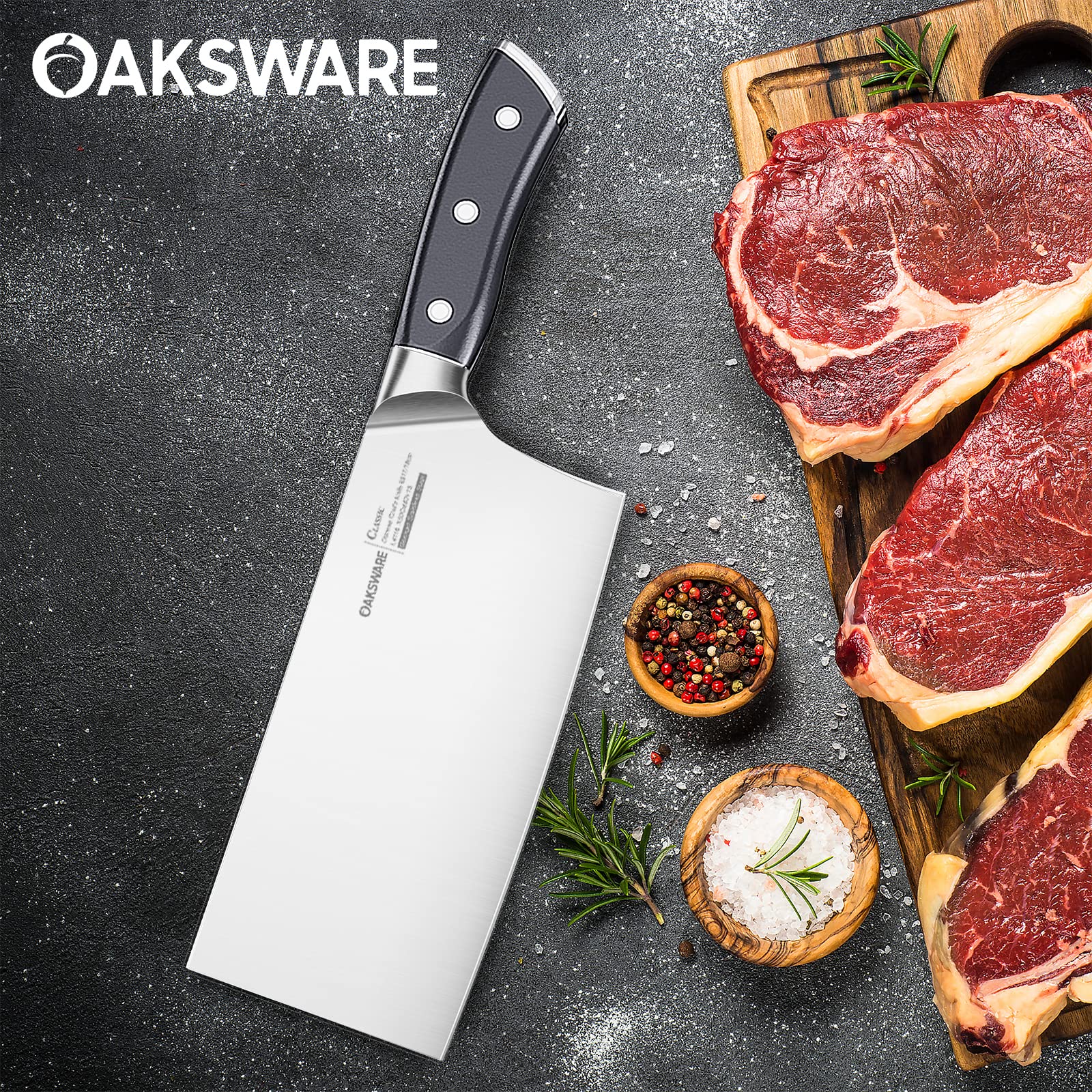 OAKSWARE cleaver versatile kitchen tool for vegetables and meats