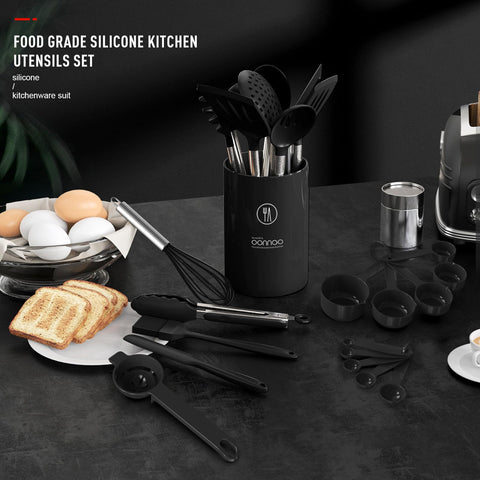 oannao deep soup ladle with heat-safe silicone for broths and soups