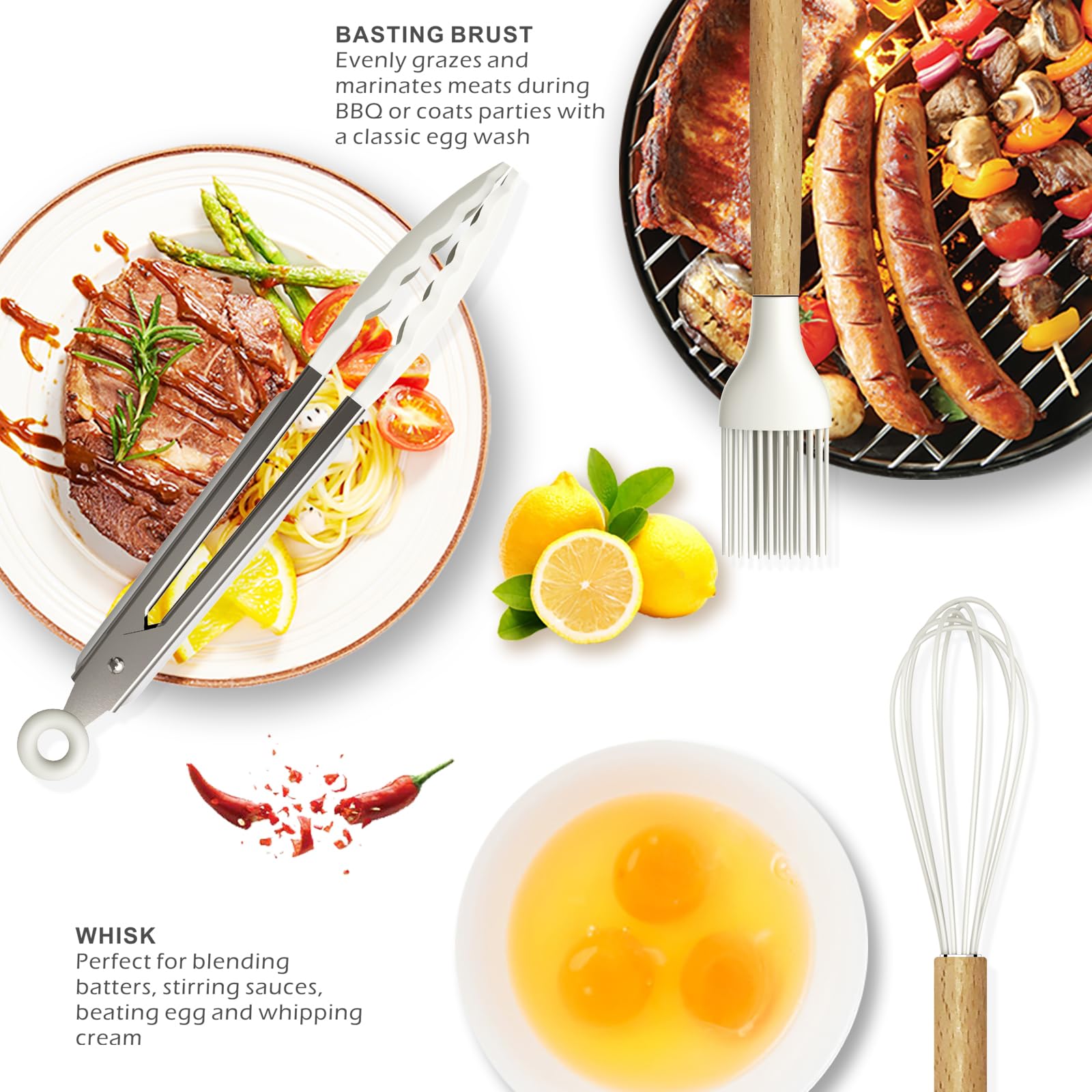 oannao heat-resistant utensils up to 446°F for high-heat sautéing and stirring