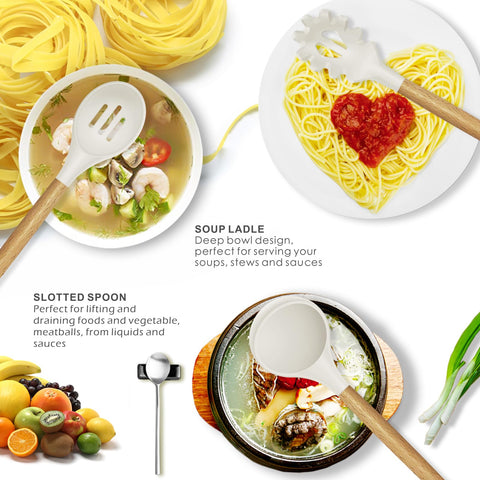 oannao silicone spatula soft-heads for gentle nonstick use and precise mixing