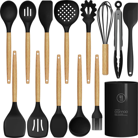 oannao silicone utensils with heat resistance up to 446°F for versatile cooking