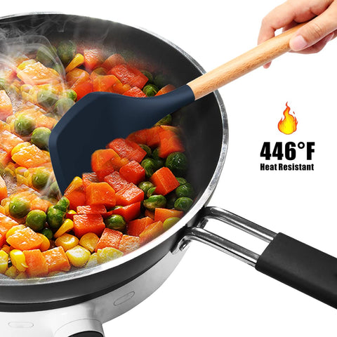 oannao silicone utensils navy blue set to elevate any kitchen look