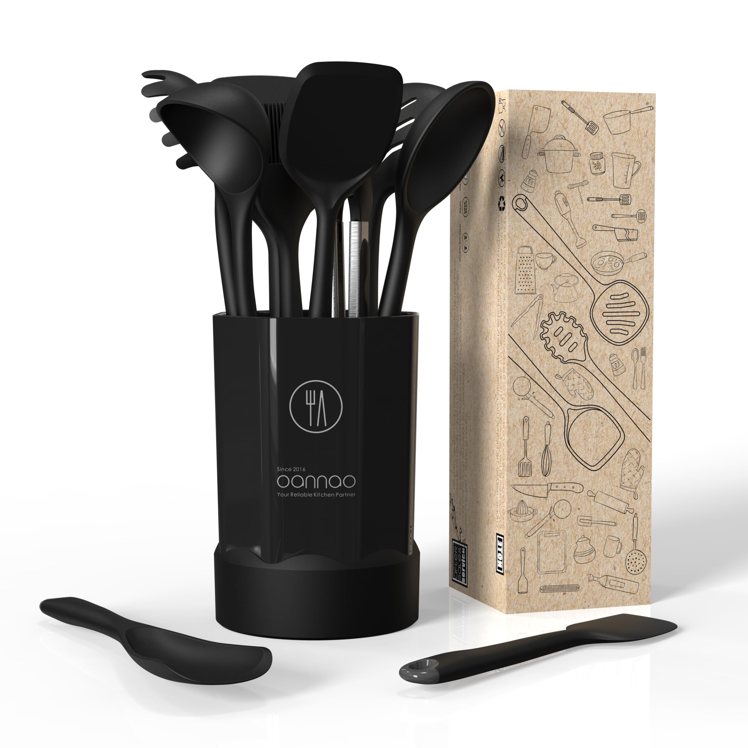 oannao silicone pasta fork ideal for noodles and sauce mixing