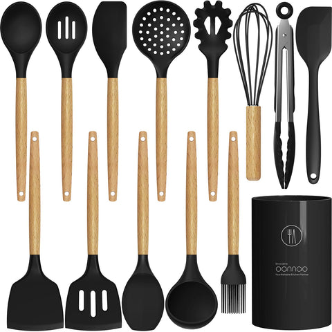 oannao silicone spatula for nonstick pans, heat resistant and durable
