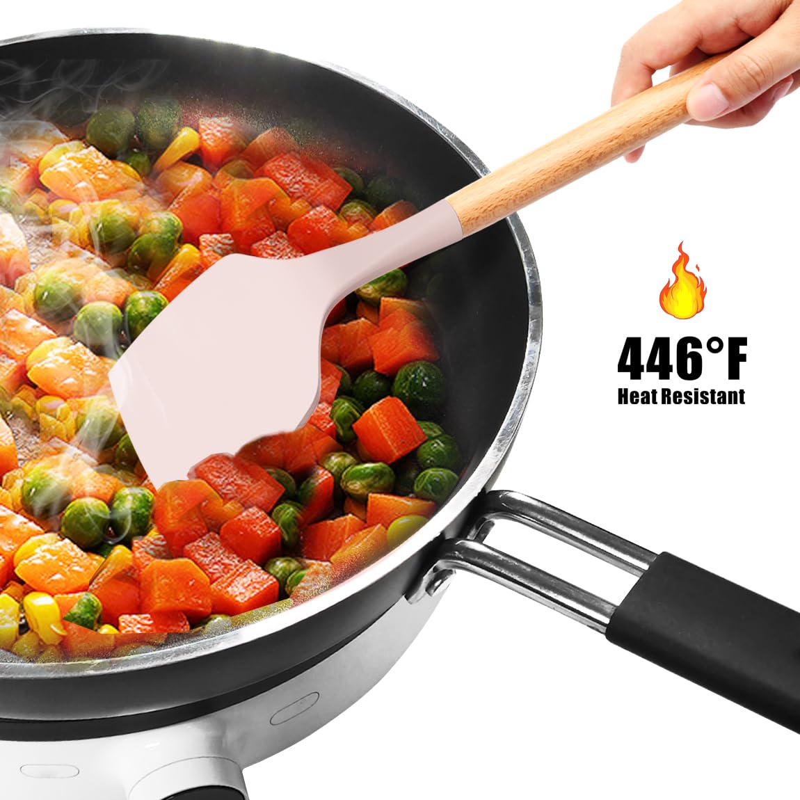 Oannao silicone utensils set stainless core ensuring durability for daily cooking