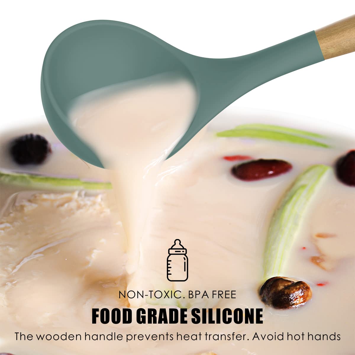 Oannao silicone utensils set turner designed for flipping pancakes and burgers
