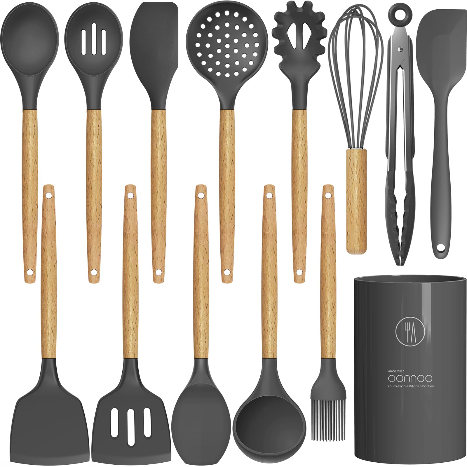 oannao silicone spatula for nonstick pans, smooth stirring and scratch protection