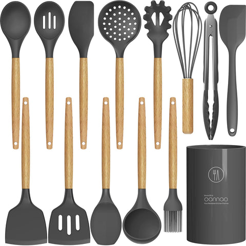 oannao silicone spatula for nonstick pans, smooth stirring and scratch protection