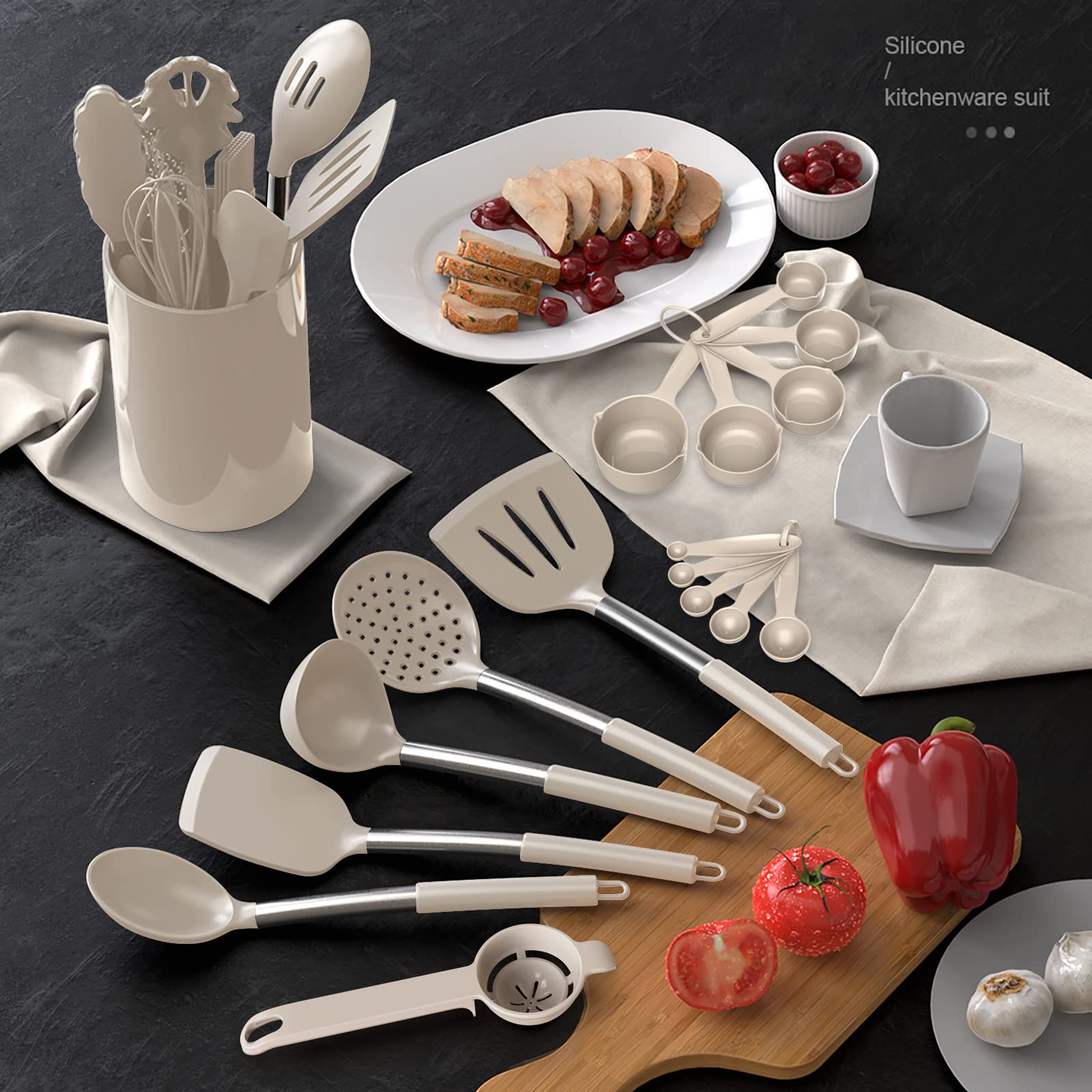 Oannao whisk made with silicone highlights and durable construction.