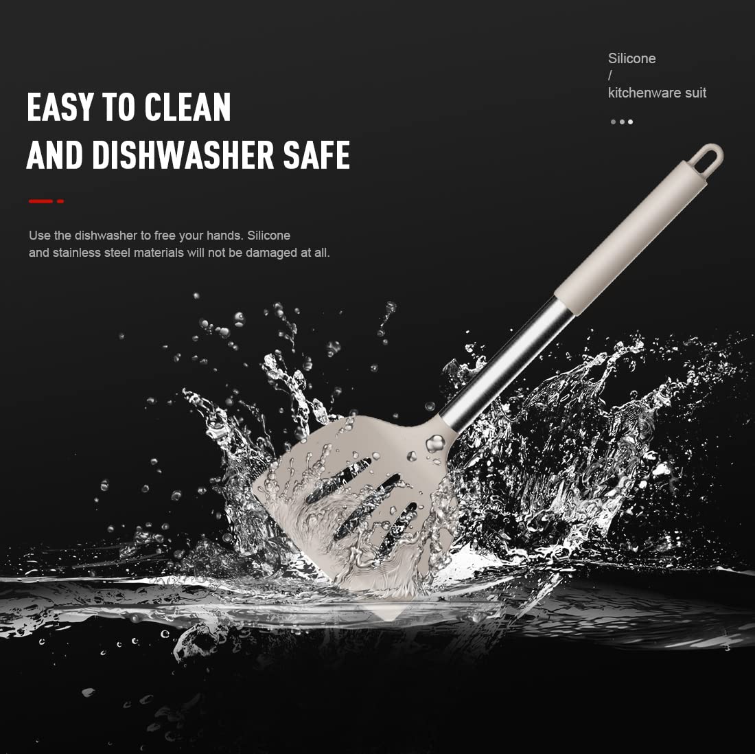 Oannao stainless steel core utensils maintain rigidity under heat.