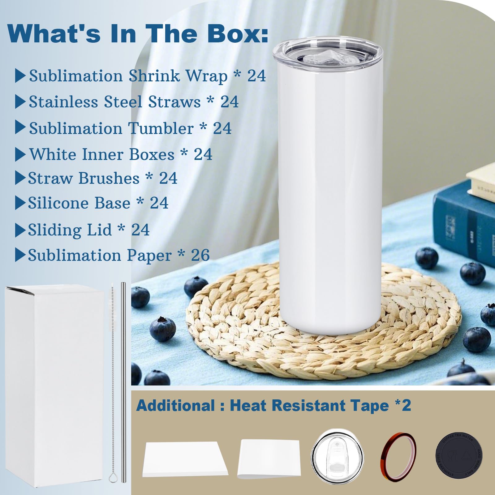 oaptuza skinny straight white 20 oz tumbler displays full wrap sublimation surface