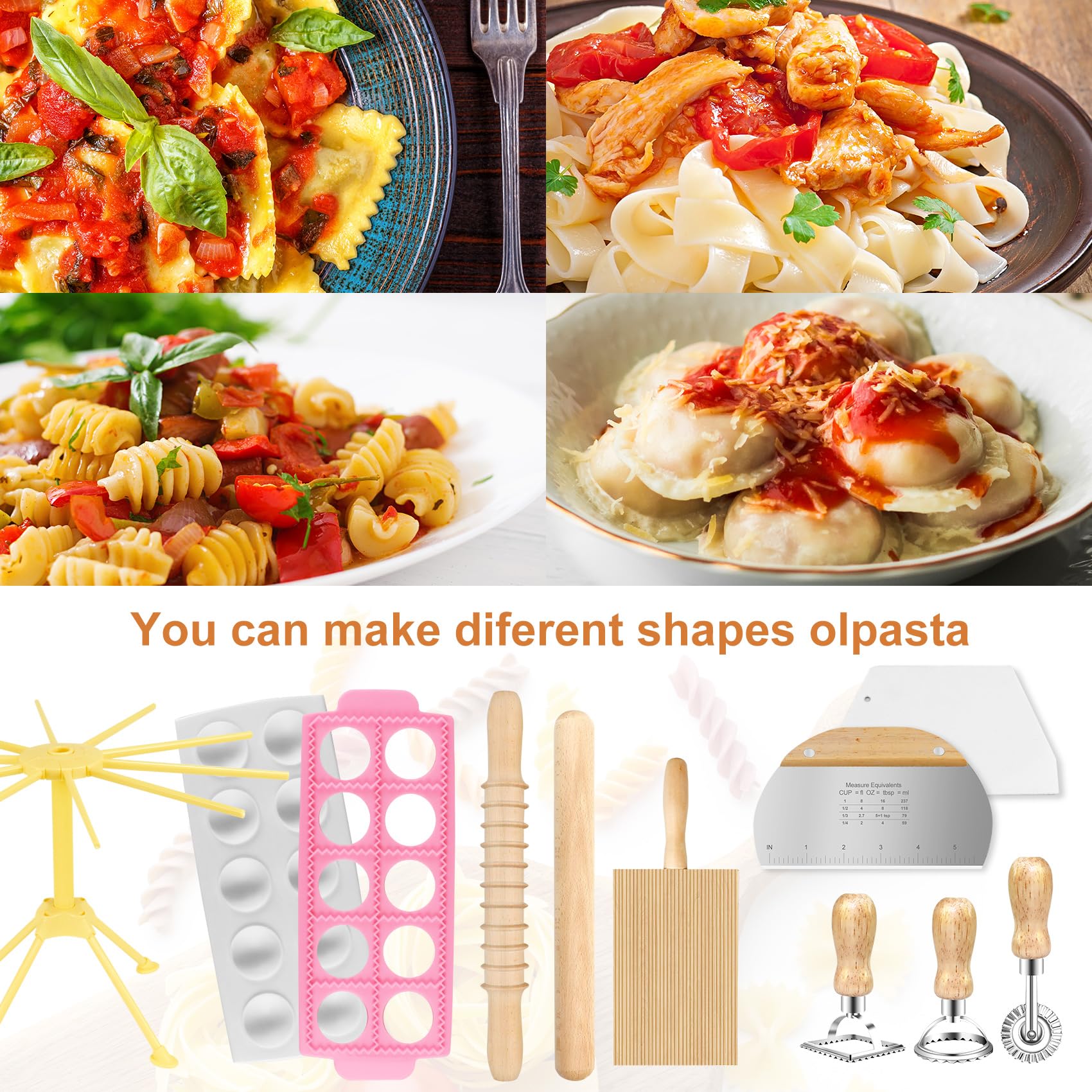 OARSE pasta stamps set for shaping ravioli and patterns