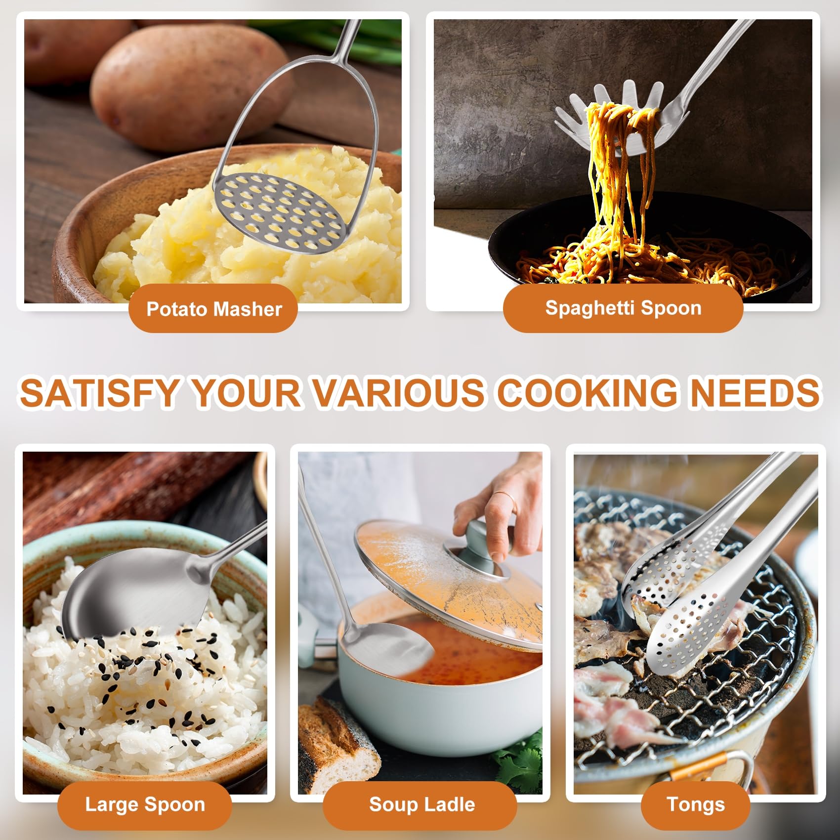 OARSE spaghetti spoon in stainless steel for easy pasta serving.