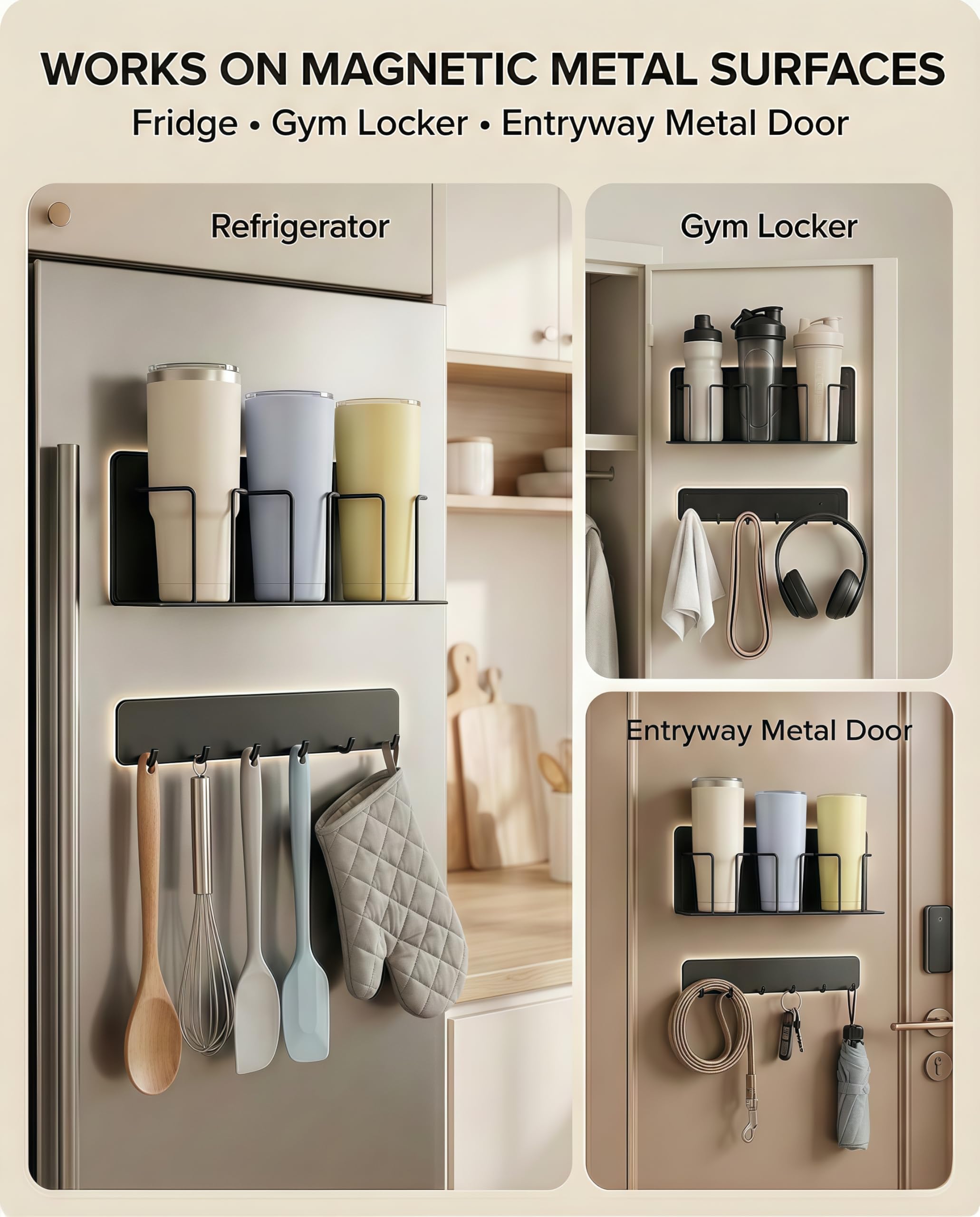 Oasis Origin kitchen and garage organizer turns magnetic space into a tidy station