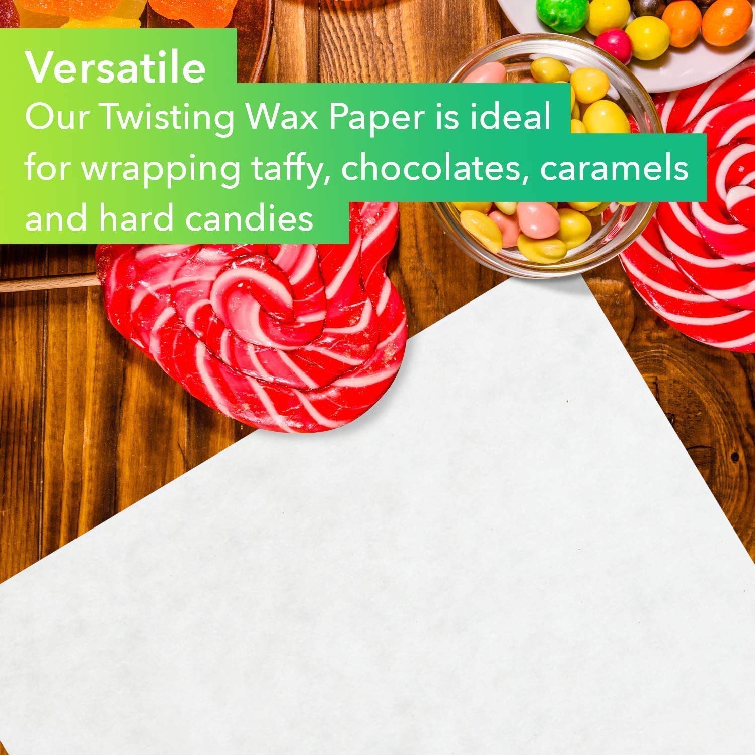 Oasis Supply viewable wax paper sheets help monitor treats while wrapping.