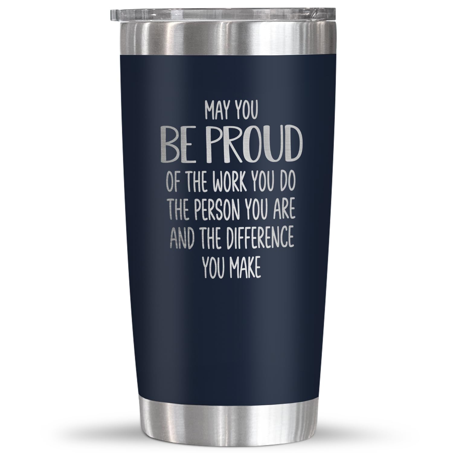 OASSIE 20oz tumbler front view, ideal Christmas teacher gift for everyday use.