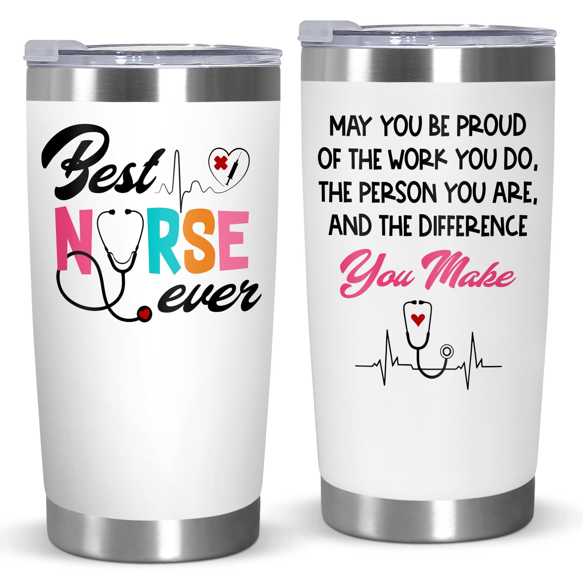 OASSIE Christmas nurse gifts 20oz tumbler lid, secure lid for busy shifts.