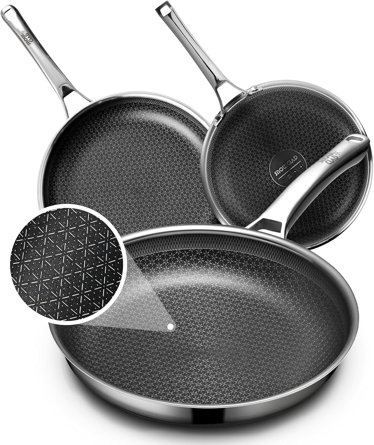 OATOFP 8inch pan with hybrid snowflake surface for easy release.