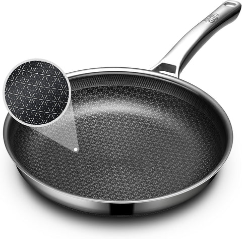 OATOFP non-stick frying pan with snowflake surface for easy release and even heating.