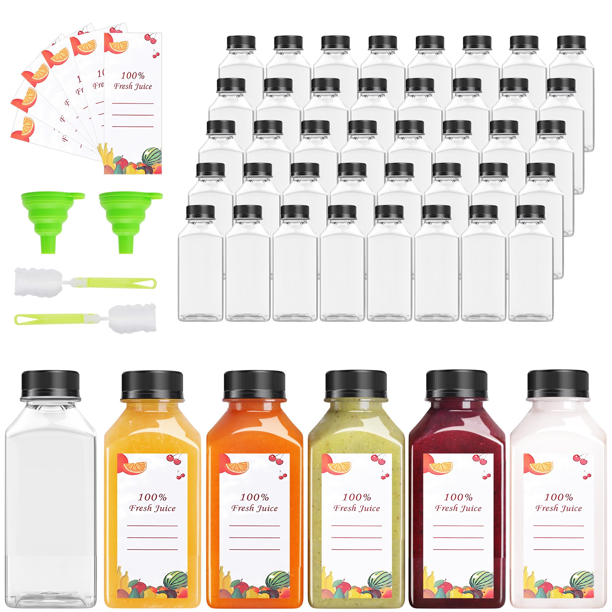 OBKJJ juice bottles with caps showcase vibrant colors and leakage protection.
