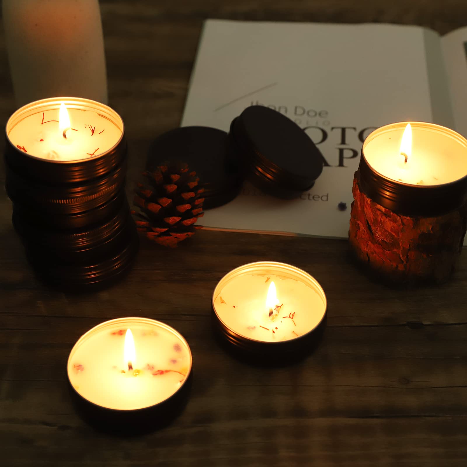 OBKJJ black-finish tins with lids offer elegant, reusable storage