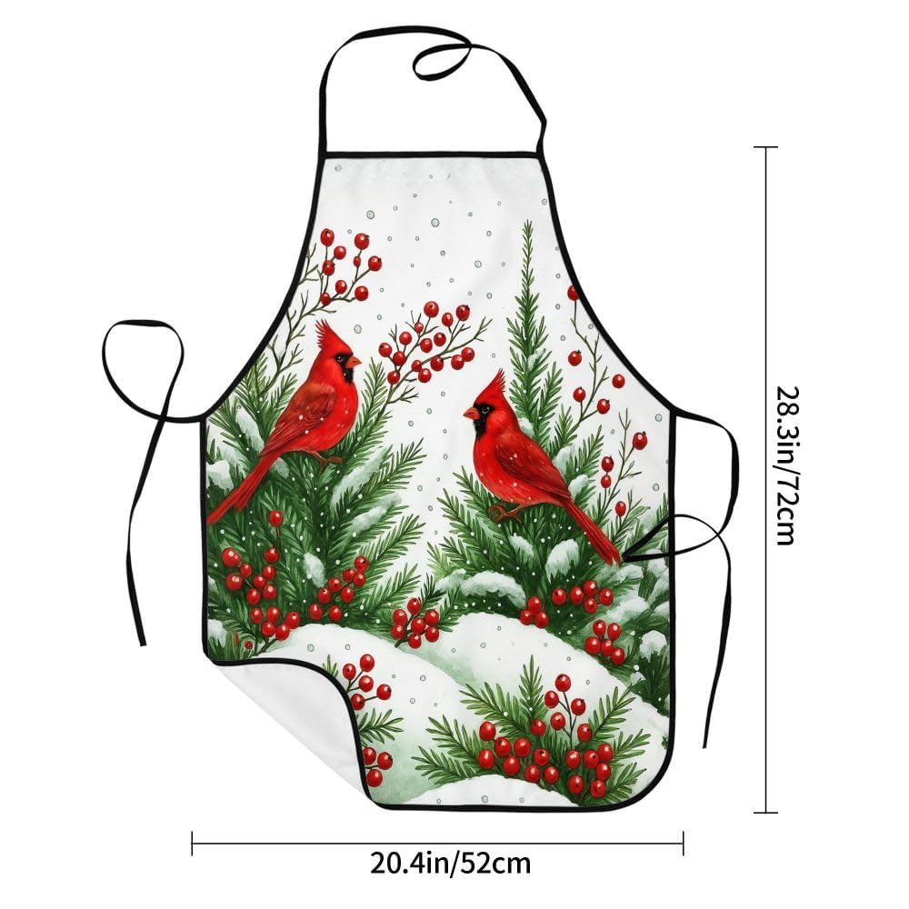Oblivix Winter Cardinal Apron washing care demonstrating machine washable ease
