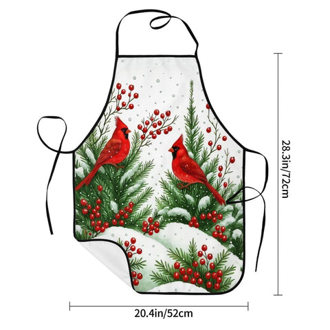 Oblivix Winter Cardinal Apron washing care demonstrating machine washable ease