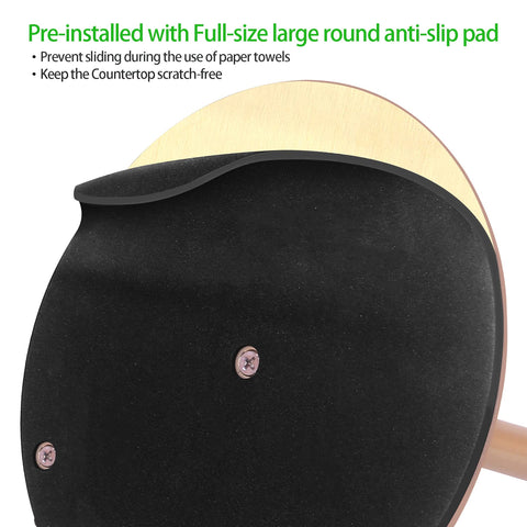 OBODING gold paper towel holder with roll in place for easy tearing.